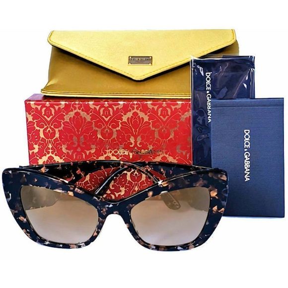 DOLCE & GABBANA Tortoise Print Cat Eye Sunglasses DG4349 911/6E